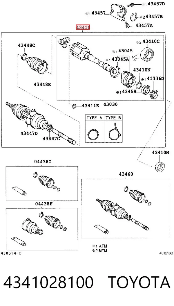 Правая полуось 4341028100 Toyota