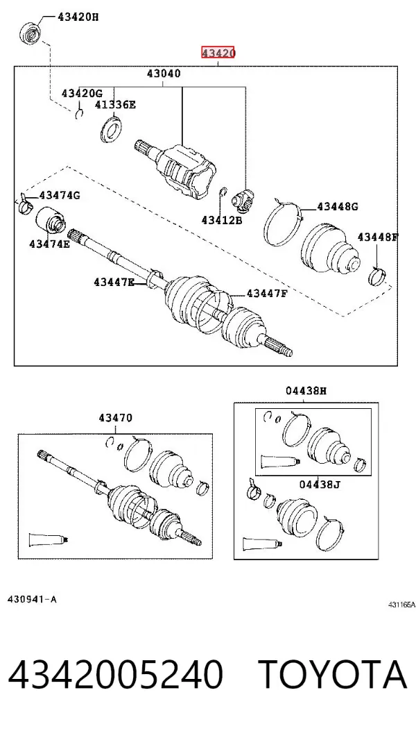 Левая полуось 4342005240 Toyota