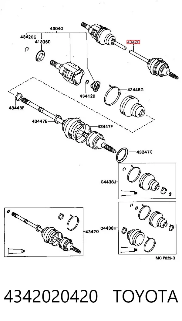 Левая полуось 4342020420 Toyota