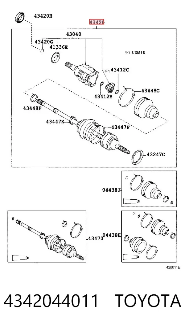 Левая полуось 4342044011 Toyota