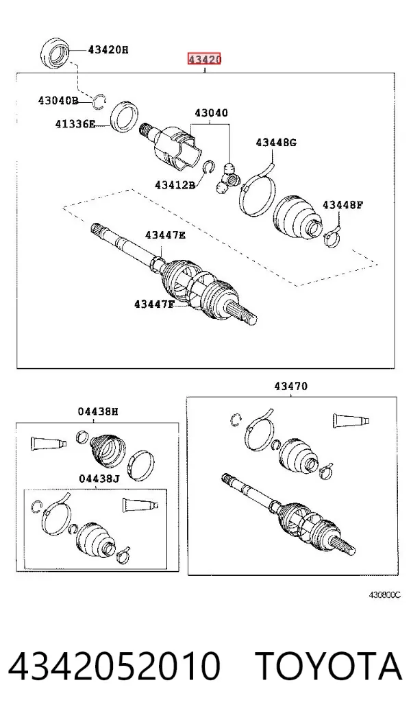 Левая полуось 4342052010 Toyota