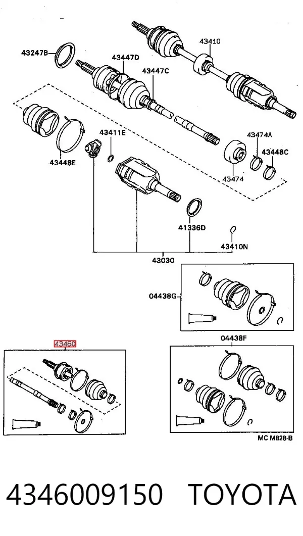 Задняя полуось 4346009150 Toyota