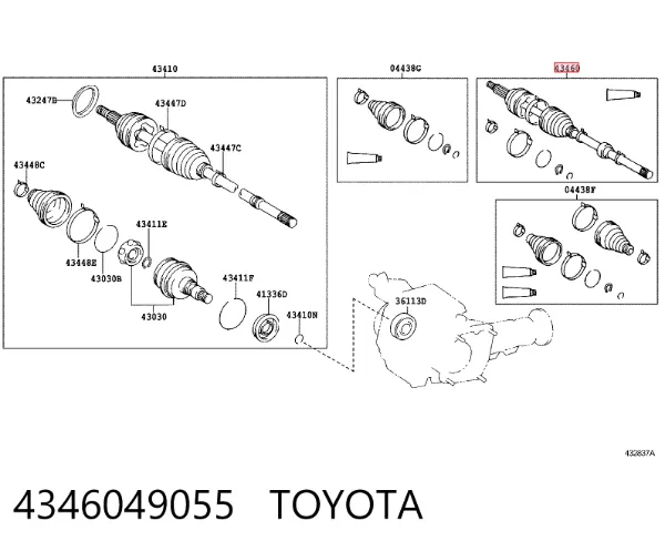 ШРУС наружный передний правый 4346049055 Toyota