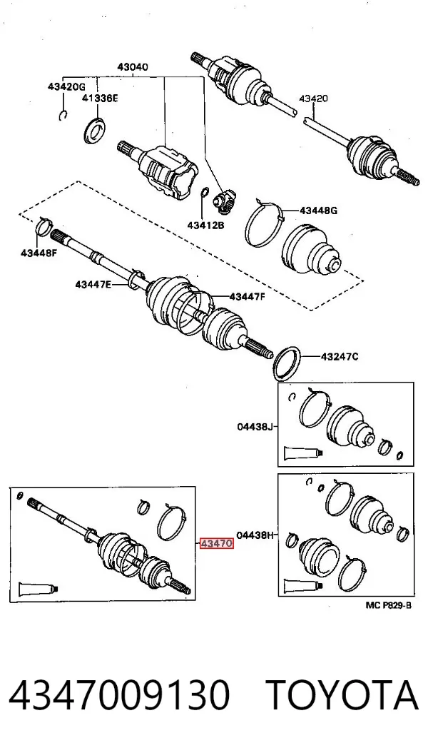 Правая полуось 4347009130 Toyota