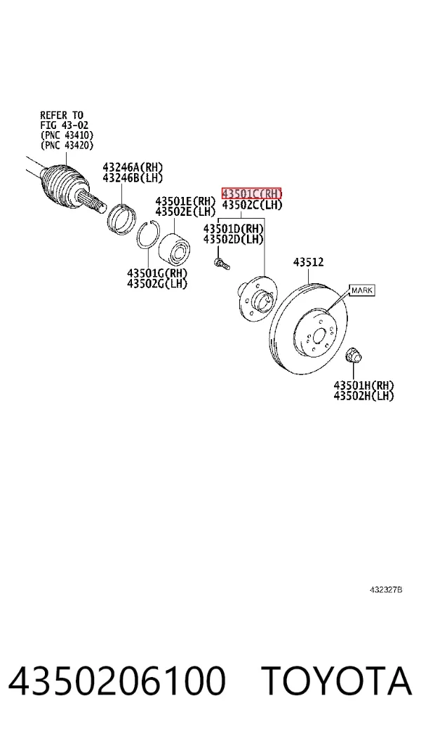 Передняя ступица 4350206100 Toyota