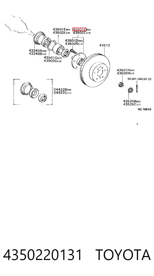 Передняя ступица 4350220131 Toyota