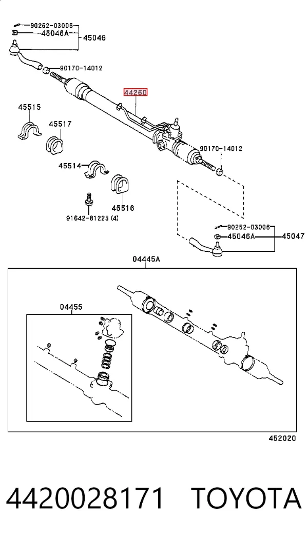 Рулевая рейка 4420028171 Toyota