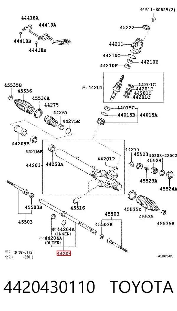 Рулевая рейка 4420430110 Toyota