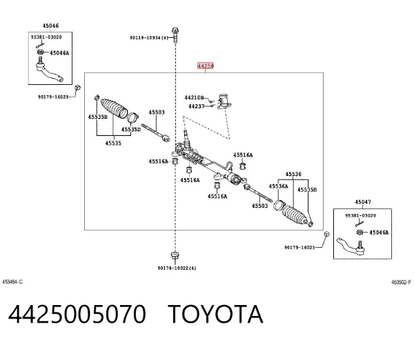 Рулевая рейка 442500507184 Toyota
