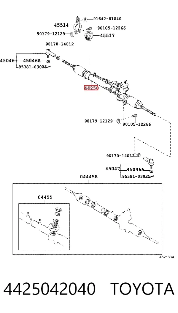 Рулевая рейка 4425042040 Toyota