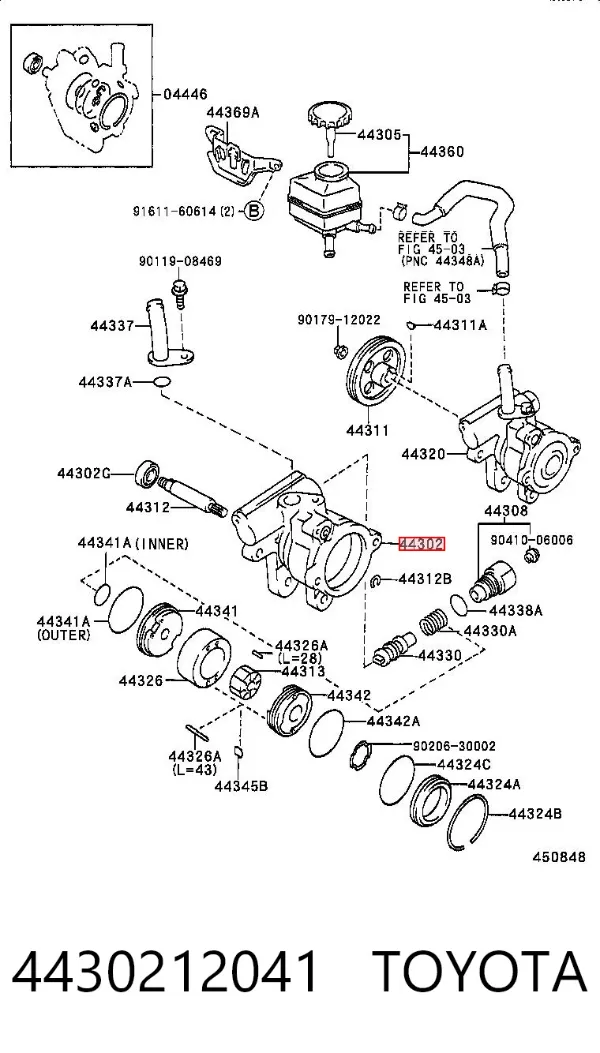 Насос ГУР 4430212041 Toyota