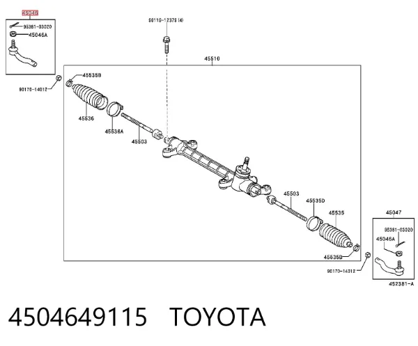 Рулевой наконечник 4504649115 Toyota