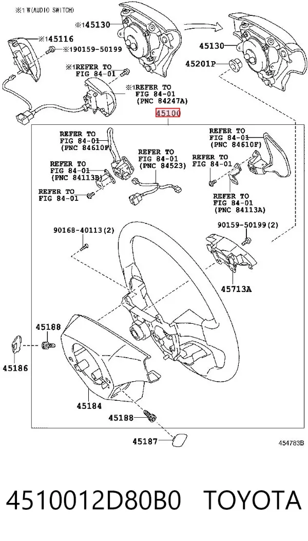 Руль 4510012D80B0 Toyota