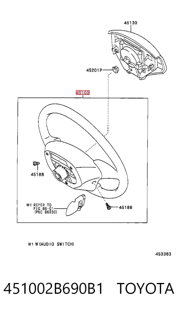 Руль 451002B690B1 Toyota