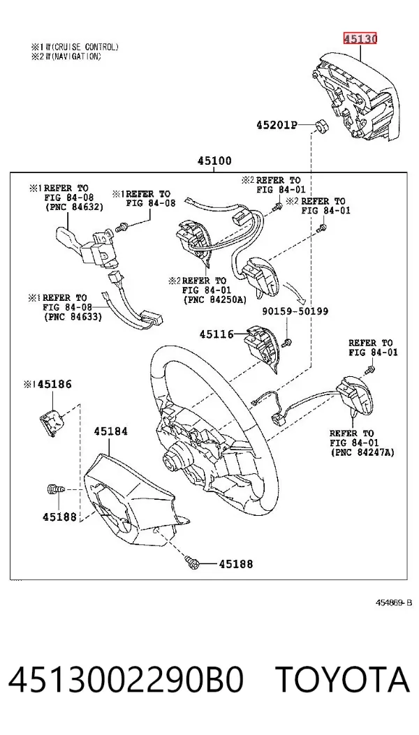 Подушка безопасности водителя 4513002290B0 Toyota