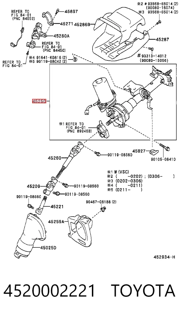 Рулевая колонка 4520002221 Toyota