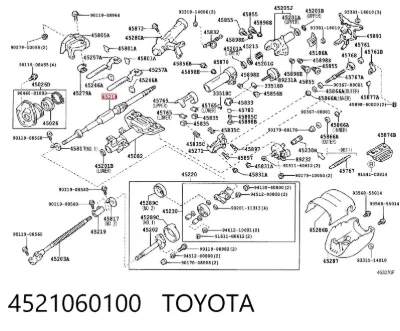 Вал рулевой колонки верхний TOYOTA 4521060100