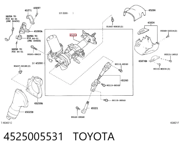Рулевая колонка 4525005531 Toyota