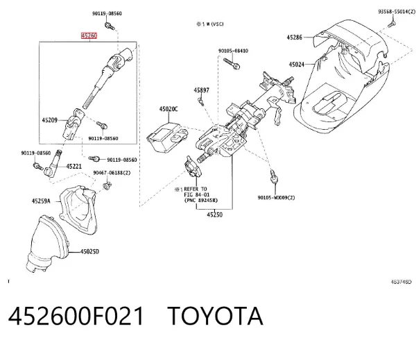 Вал рулевой колонки 452600F021 Toyota