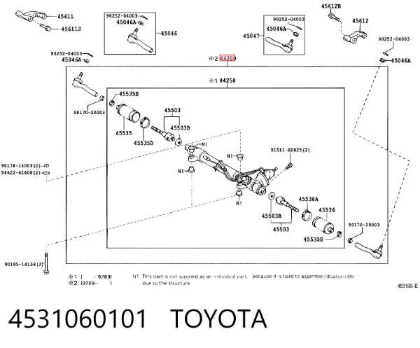 Рулевая рейка 4531060101 Toyota