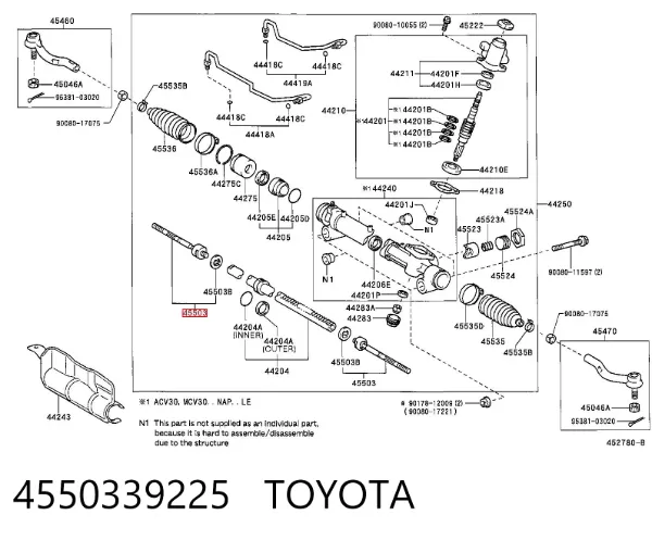 Рулевая тяга 4550339225 Toyota