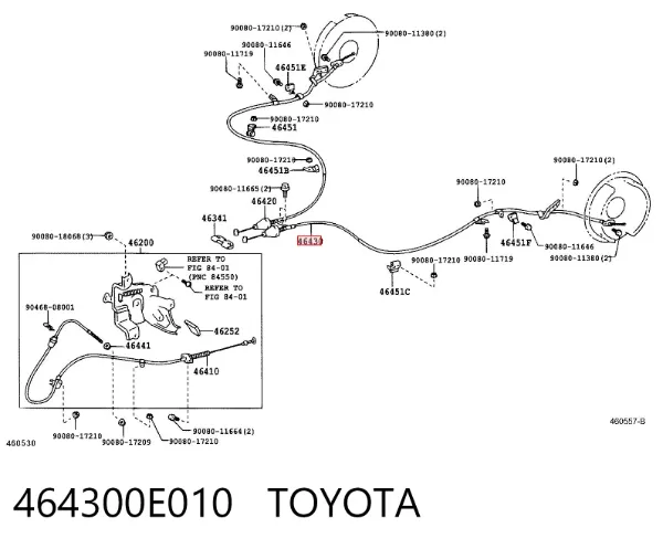 Трос ручника 464300E010 Toyota