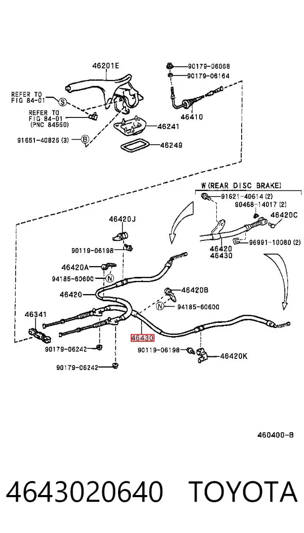Трос ручника 4643020640 Toyota