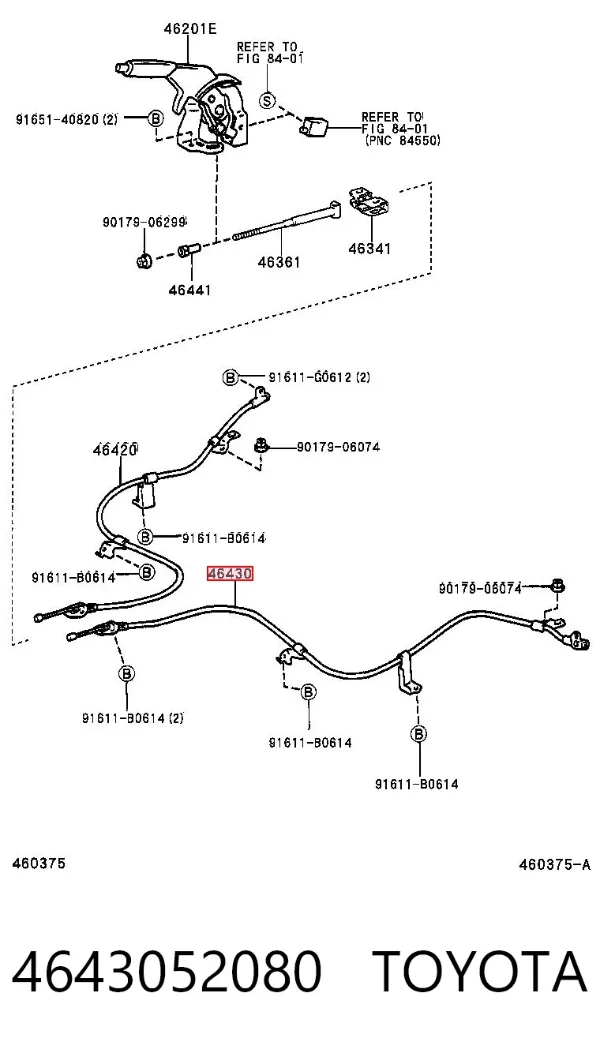 Трос ручника 4643052080 Toyota