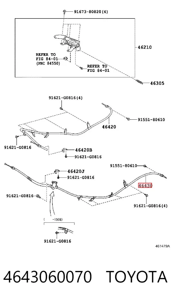 Трос ручника 4643060070 Toyota