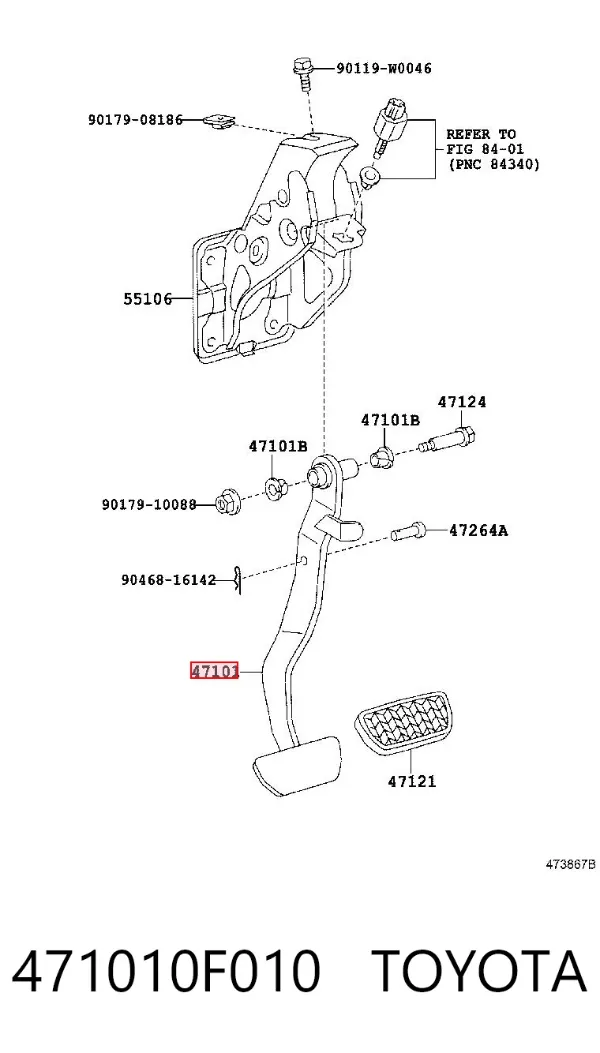 Педаль тормоза 471010F010 Toyota