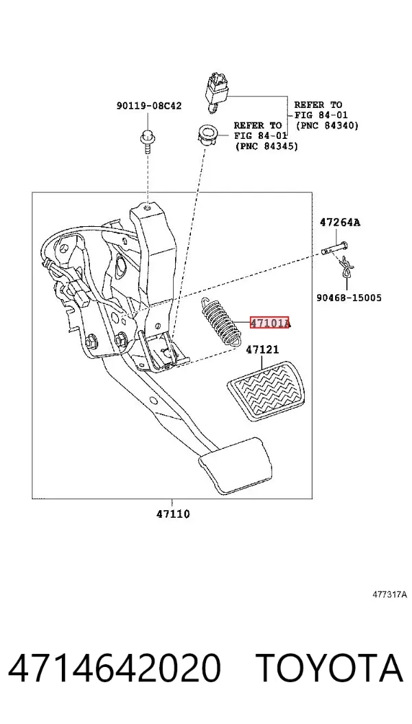 Педаль тормоза 4714642020 Toyota