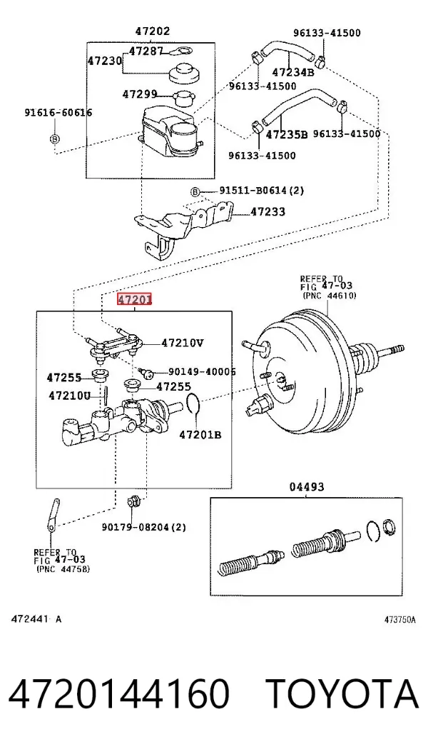 Главный тормозной цилиндр 4720144160 Toyota