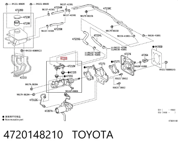 Главный тормозной цилиндр 4720148210 Toyota