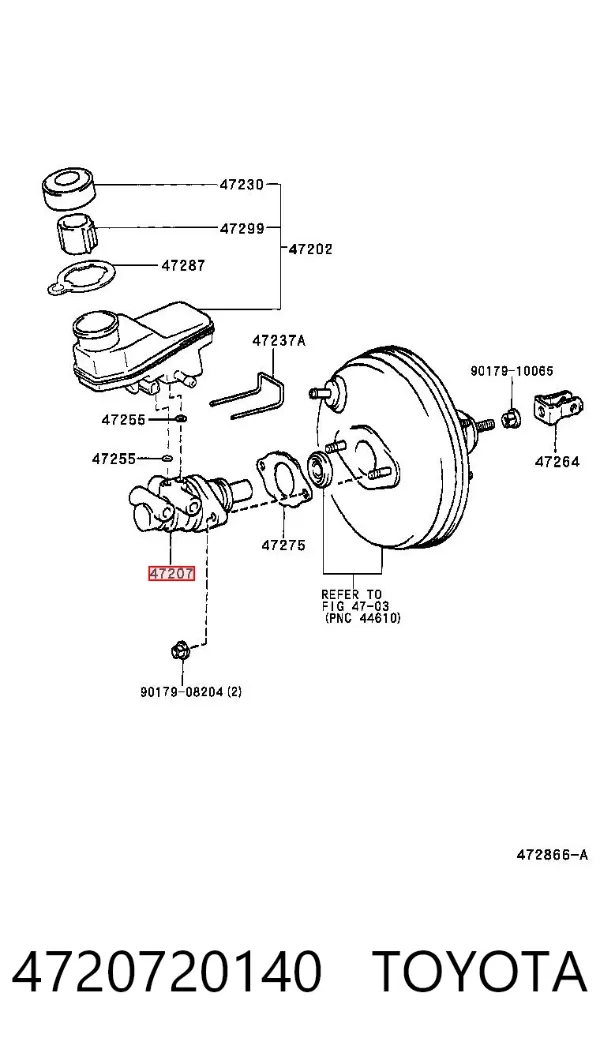 Главный тормозной цилиндр 4720720140 Toyota