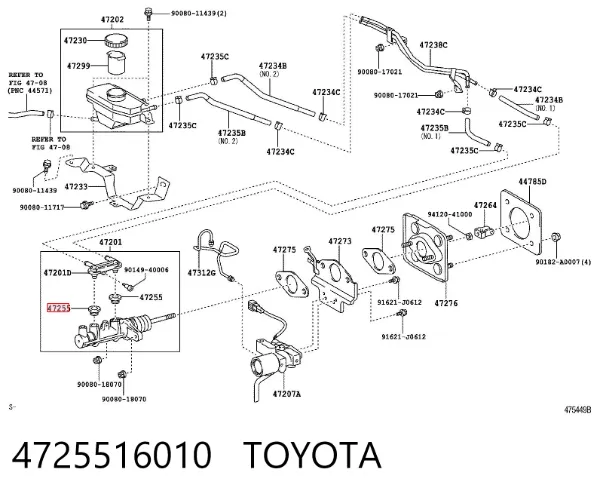Уплотнение бачка главного тормозного цилиндра 4725516010 Toyota