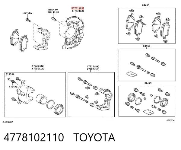 Защита тормозного диска переднего правого 4778102110 Toyota