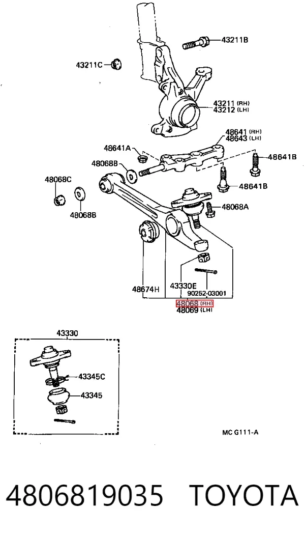 Нижний рычаг Toyota Camry II