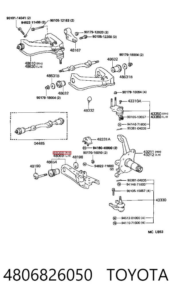 Нижний рычаг 4806826050 Toyota