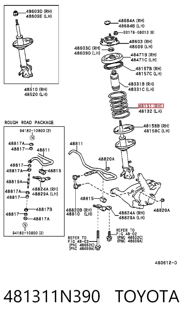 Передняя пружина 481311N390 Toyota