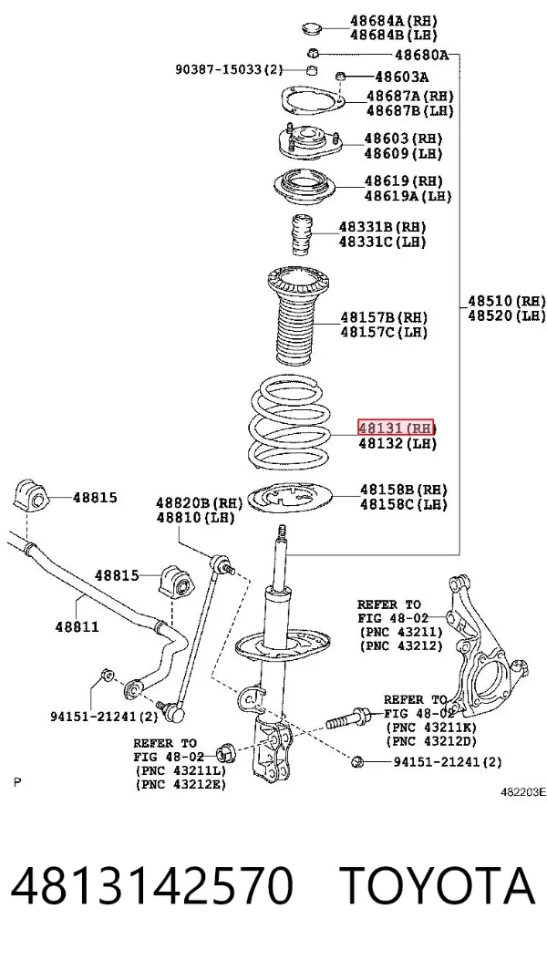 Передняя пружина 4813142570 Toyota