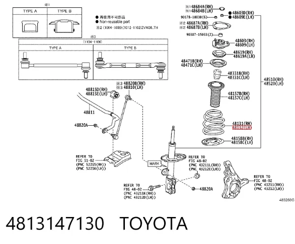 Передняя пружина 4813147130 Toyota