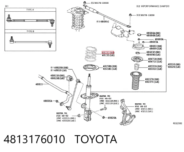 Передняя пружина 4813176010 Toyota