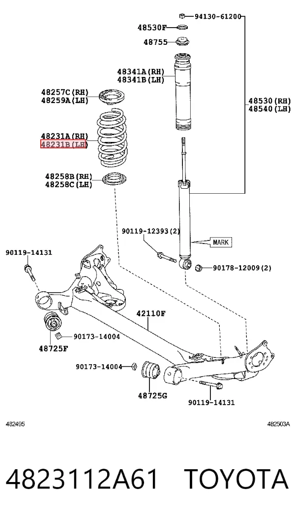 Задняя пружина 4823112A61 Toyota