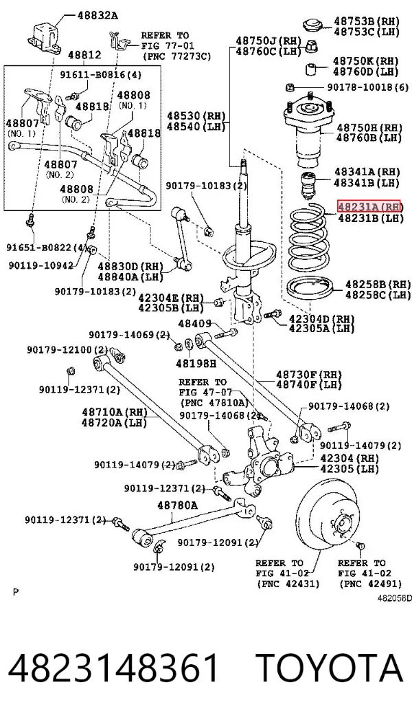 Задняя пружина 4823148361 Toyota