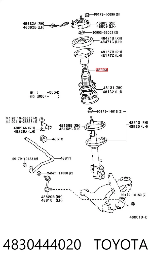 Буфер (отбойник) амортизатора переднего 4830444020 Toyota