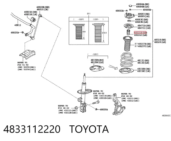 Буфер (отбойник) амортизатора переднего 4833112220 Toyota