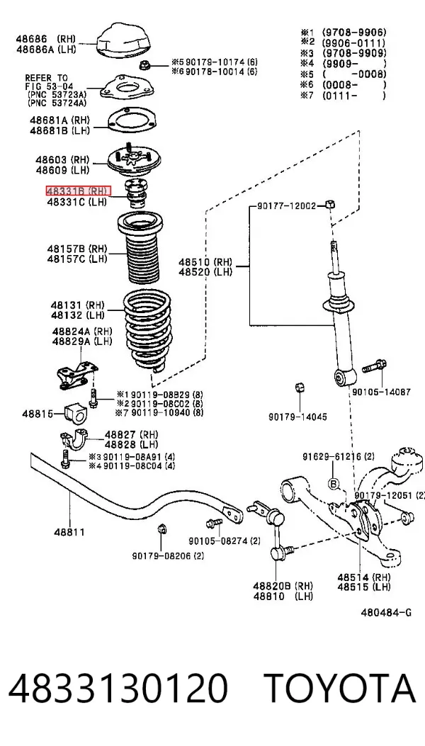 Буфер (отбойник) амортизатора переднего 4833130120 Toyota