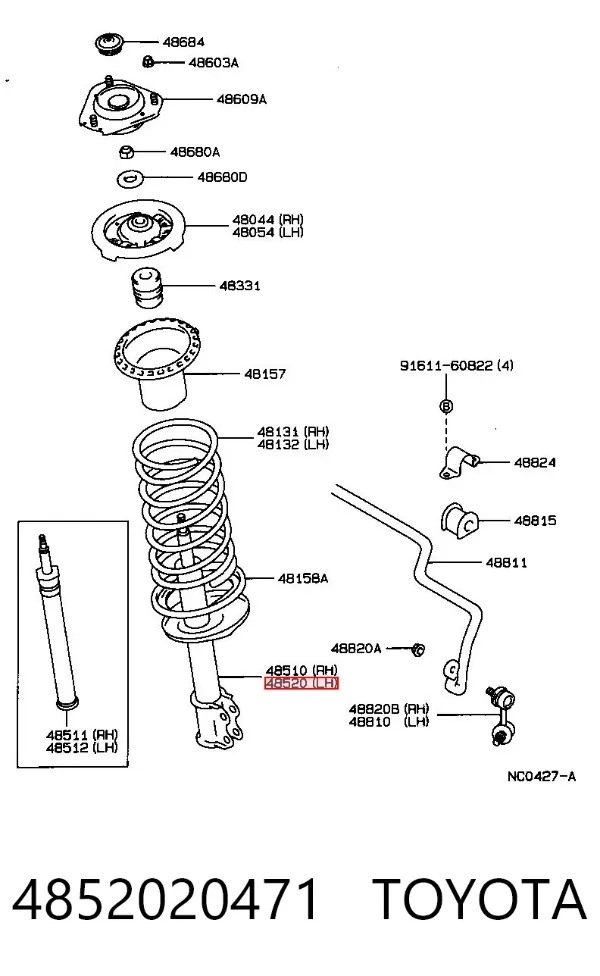 Амортизатор передний 4852020471 Toyota