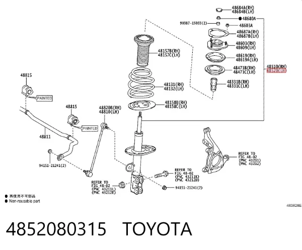 Амортизатор передний левый 4852080315 Toyota