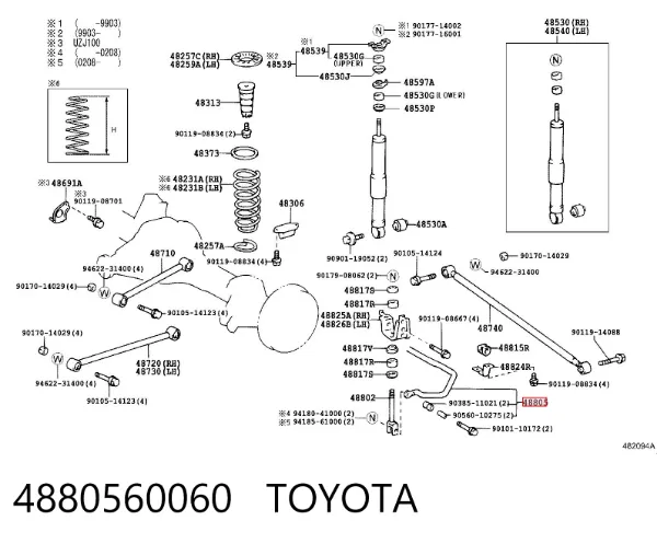 Стабилизатор задний Toyota Land Cruiser 100